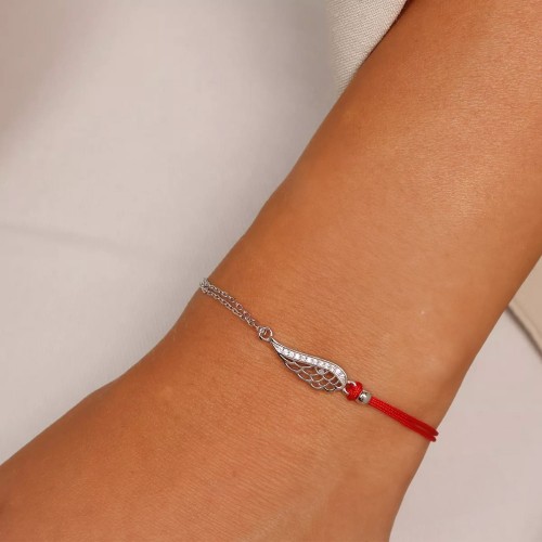 Bransoletka skrzydła anioła na sznurku