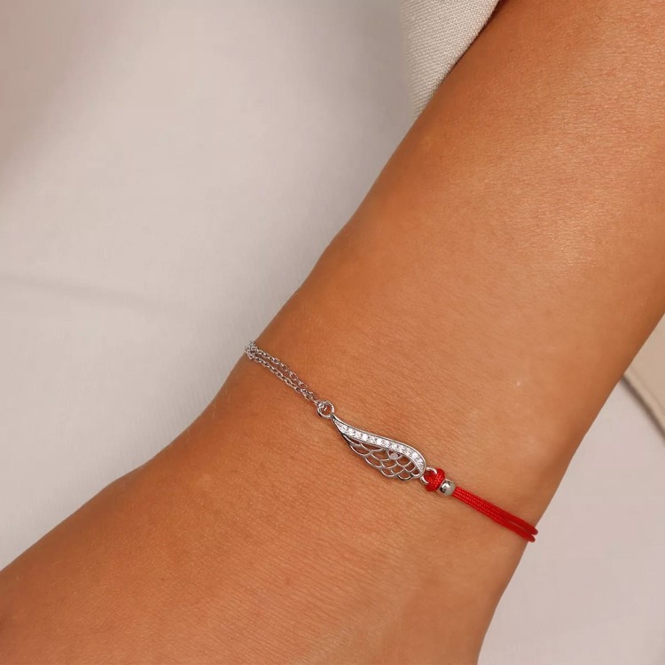 Bransoletka skrzydła anioła na sznurku