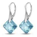 Kolczyki Srebrne 925 Błękitne Kryształy Geometryczne