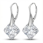 Kolczyki Srebrne 925 Przezroczyste Kryształy Crystal Geometryczne