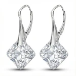 Kolczyki Srebrne 925 Przezroczyste Kryształy Crystal Geometryczne