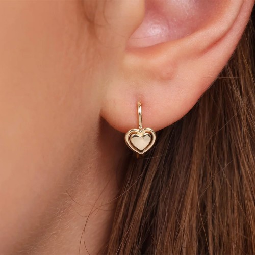 Serca Kolczyki Złote