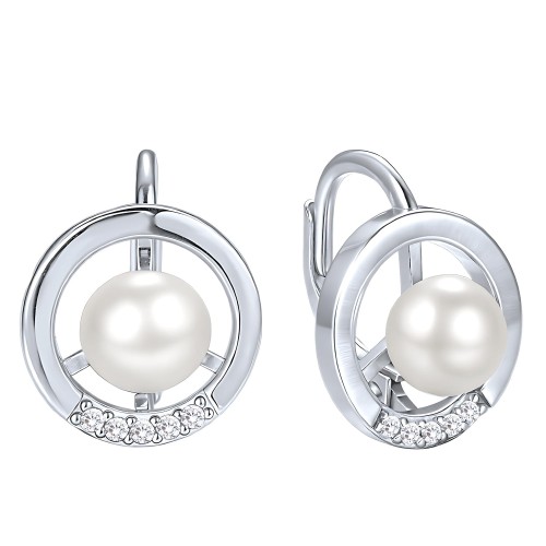 Srebrne kolczyki z perłą