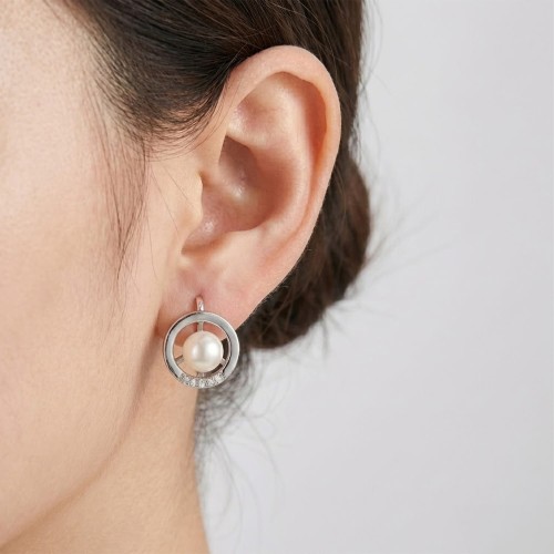 Srebrne kolczyki z perłą