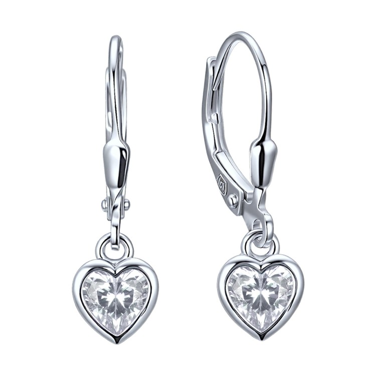 Srebrne kolczyki serduszka