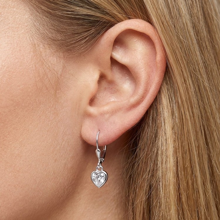 Srebrne kolczyki serduszka