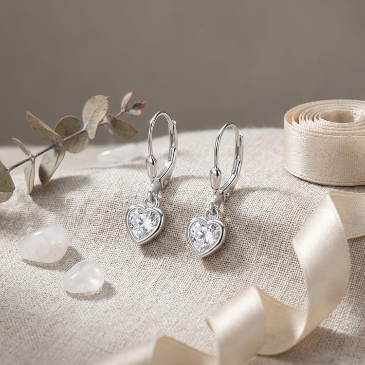 Srebrne kolczyki serduszka