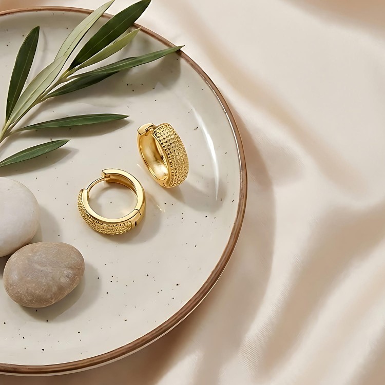 Pozłacane kolczyki kółka