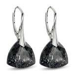 Kolczyki Srebrne 925 Trójkąty z Kryształem Silver Night