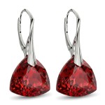Kolczyki Srebrne 925 Trójkąty z Kryształem Scarlet