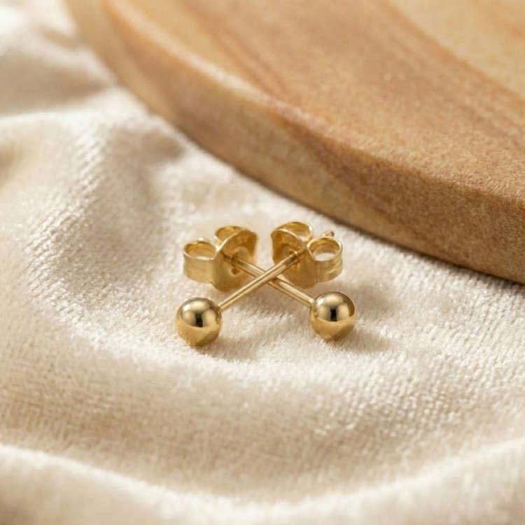 Złote Kolczyki Kulki