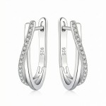 Srebrne Kolczyki 925 Kółka Cyrkonie Przeplatane 