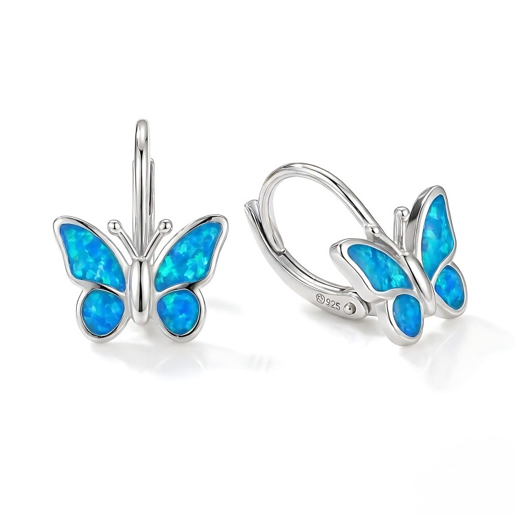 Kolczyki Motylki  Opal