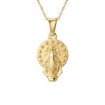 Pozłacany Medalik z Matką Boską Srebro 925 Łańcuszek 