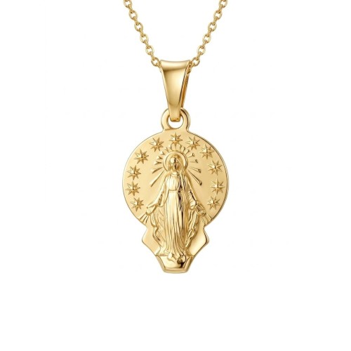 Pozłacany Medalik z Matką Boską