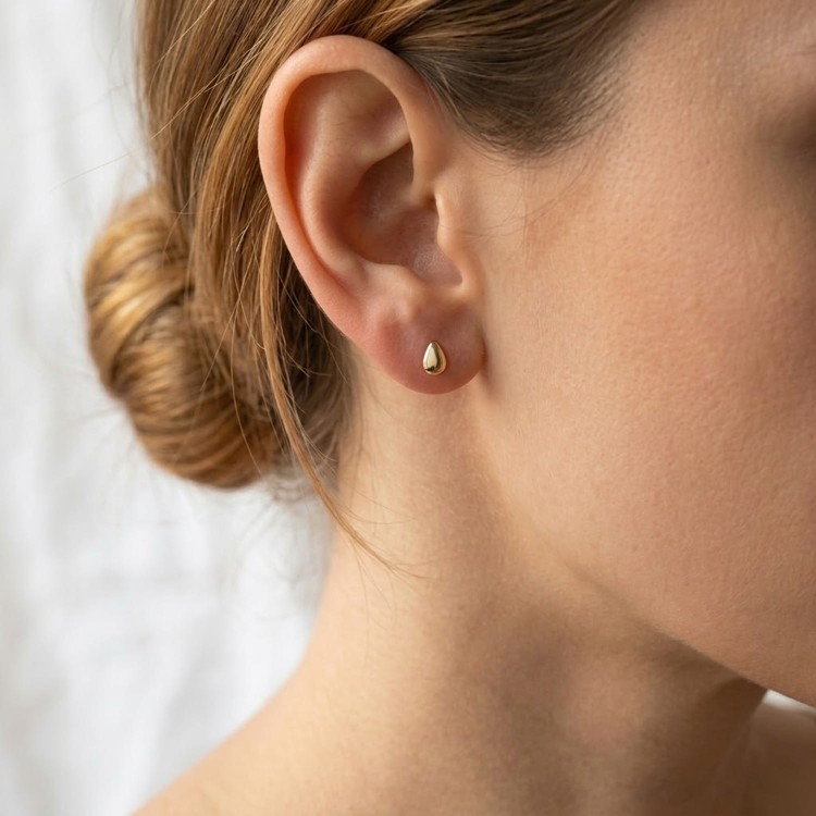 Złote Kolczyki Łezki Krople