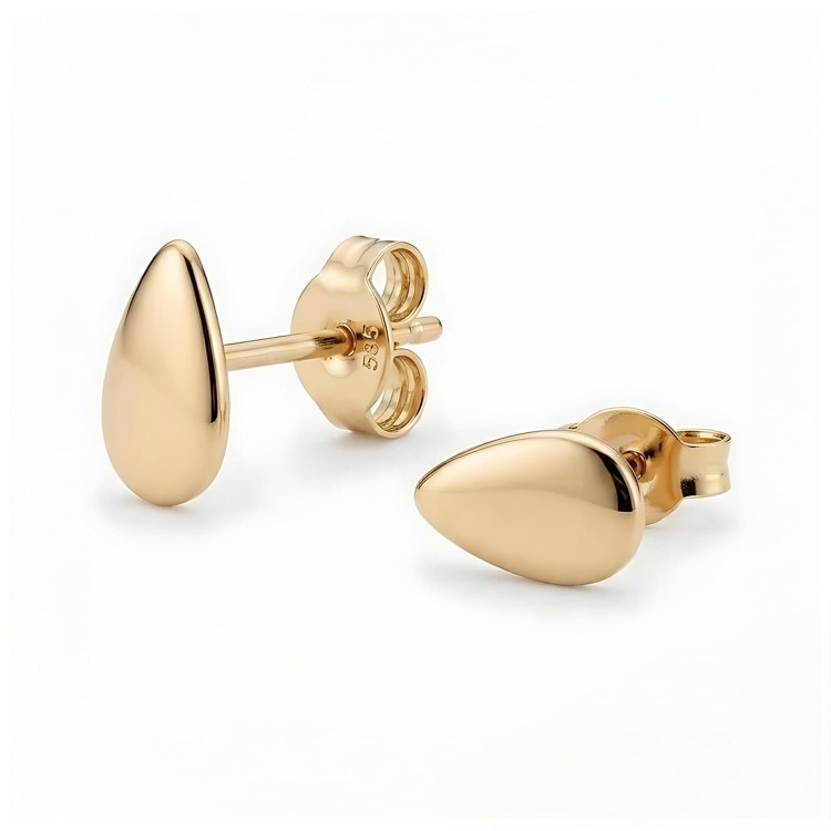 Złote Kolczyki Łezki Krople