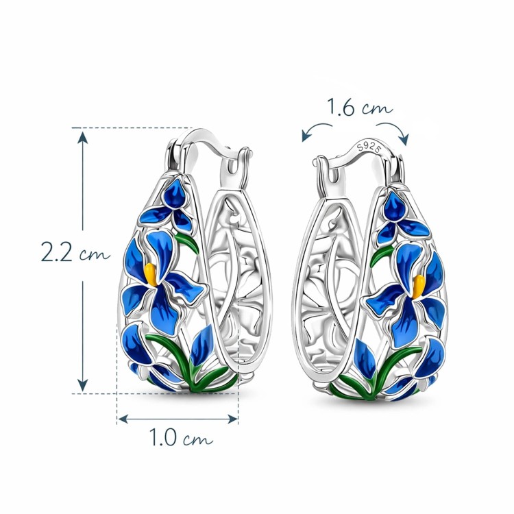Kolczyki Koła Ażurowe Kwiaty