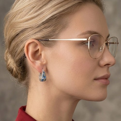 Kolczyki Koła Ażurowe Kwiaty