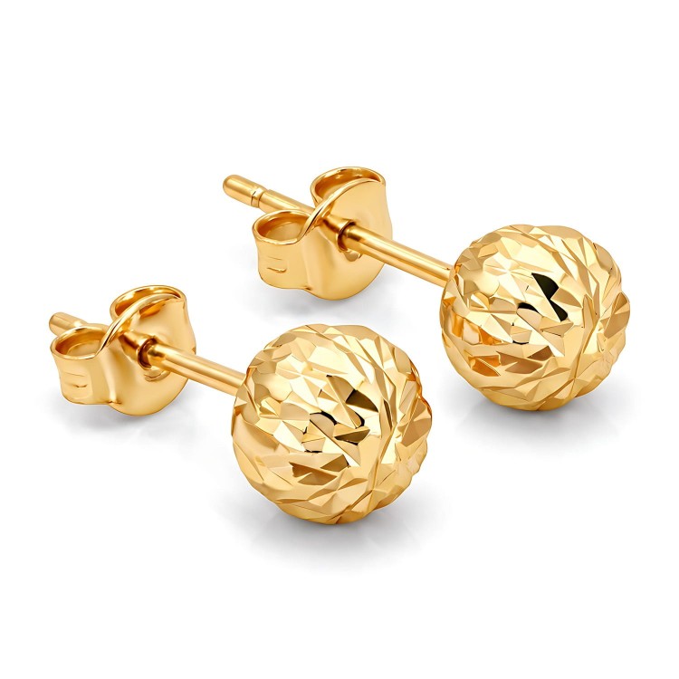 Złote Kolczyki Kulki 7mm