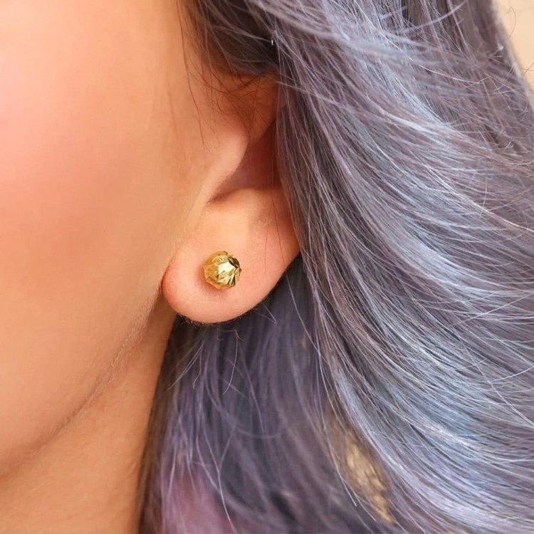 Złote Kolczyki Kulki 7mm