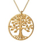 Naszyjnik Pozłacany Srebro 925 Drzewo Życia Wisiorek Drzewo Szczęścia