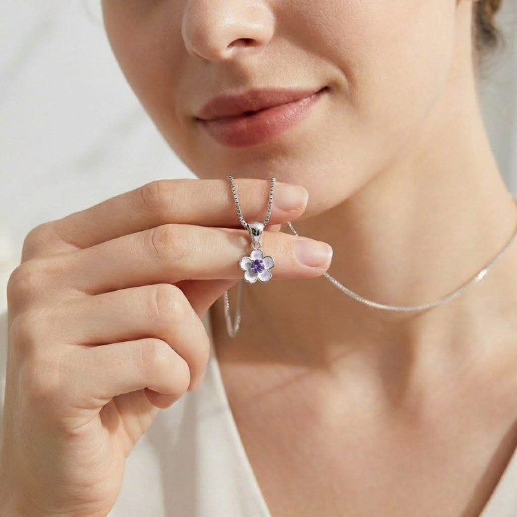 Komplet Biżuterii Srebrnej Kwiaty