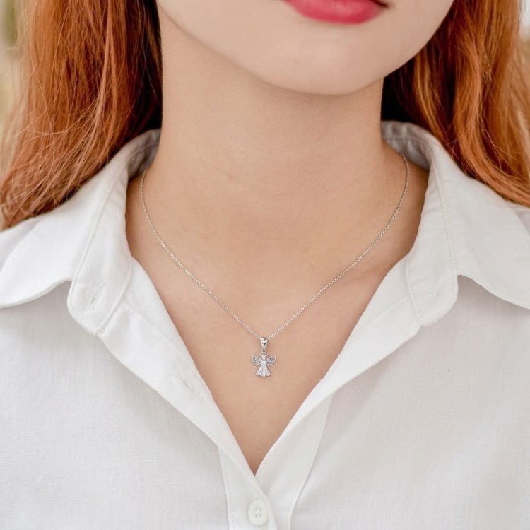 Srebrny Naszyjnik Aniołek