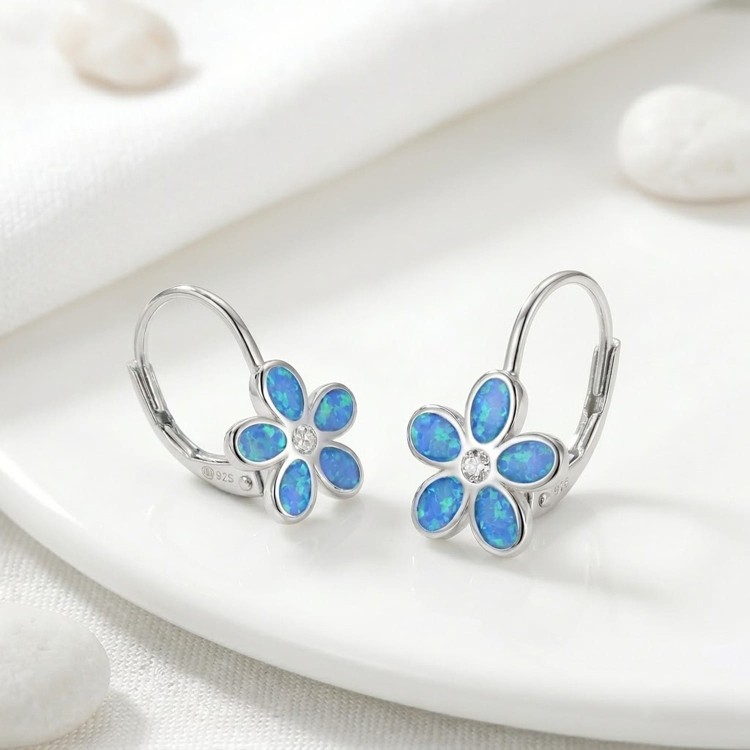 Kolczyki Kwiatki Opal