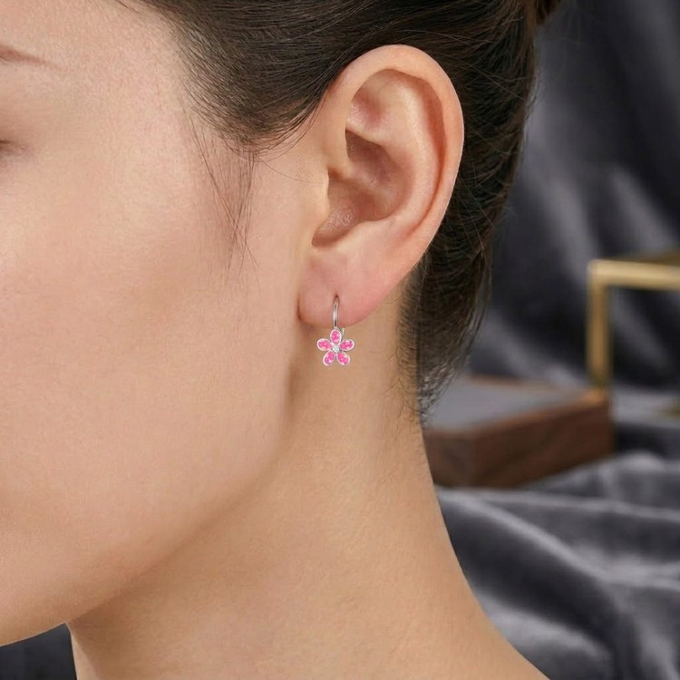 Kolczyki Kwiatuszki Opal