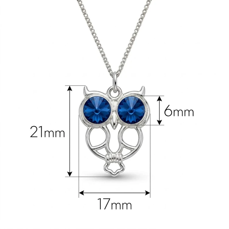 Srebrny Naszyjnik Sowa