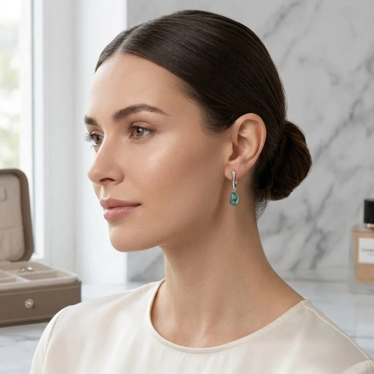 Srebrne Kolczyki z Perłą