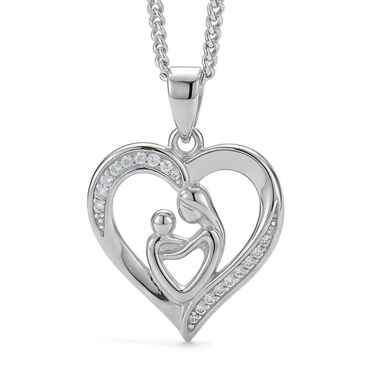 Srebrny Naszyjnik Matka i Dziecko