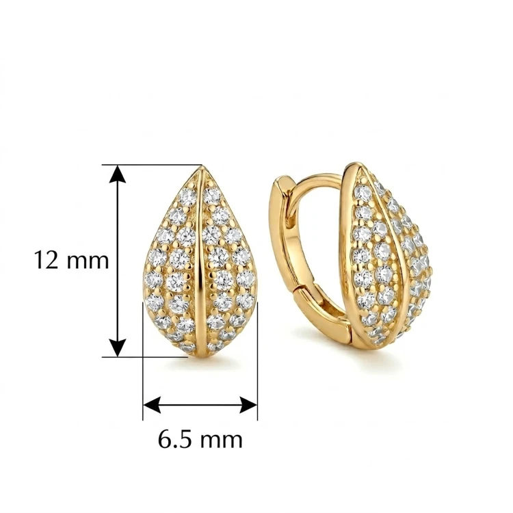 Kolczyki Liście z Cyrkoniami