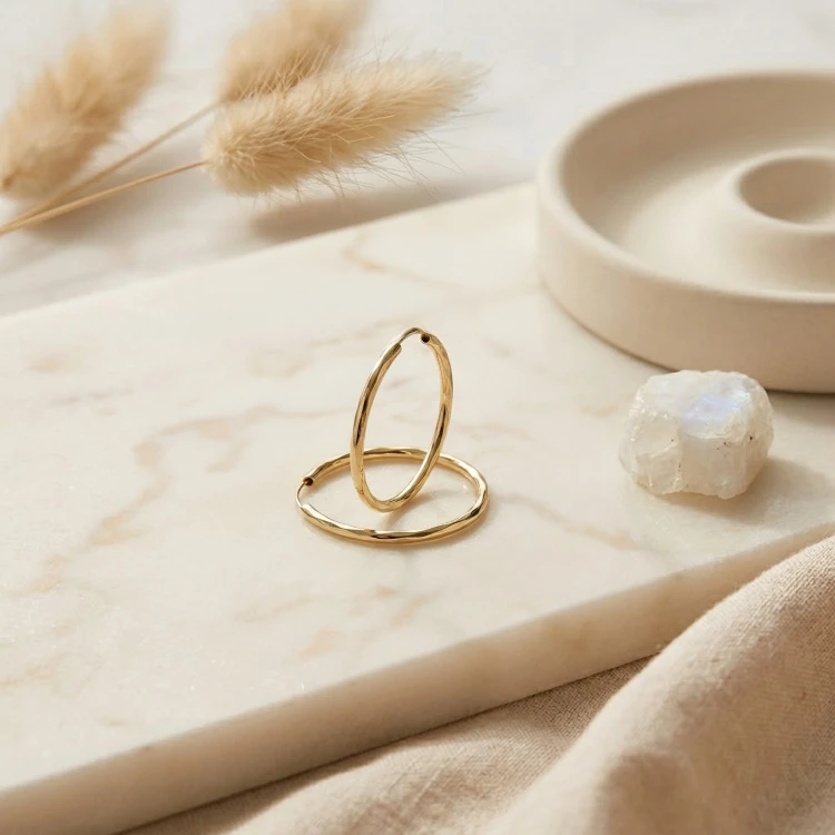 Złote Kolczyki Super Lekkie Kółka 18mm