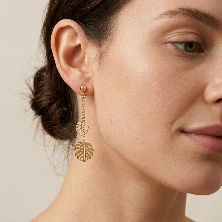 Kolczyki Wiszące Liście