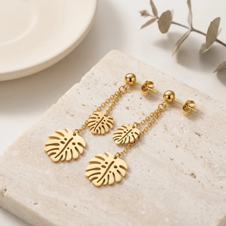 Kolczyki Wiszące Liście