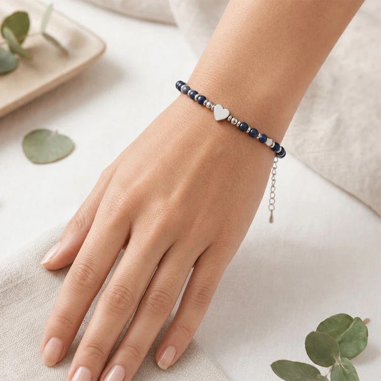 Bransoletka Serce Stal Lapis