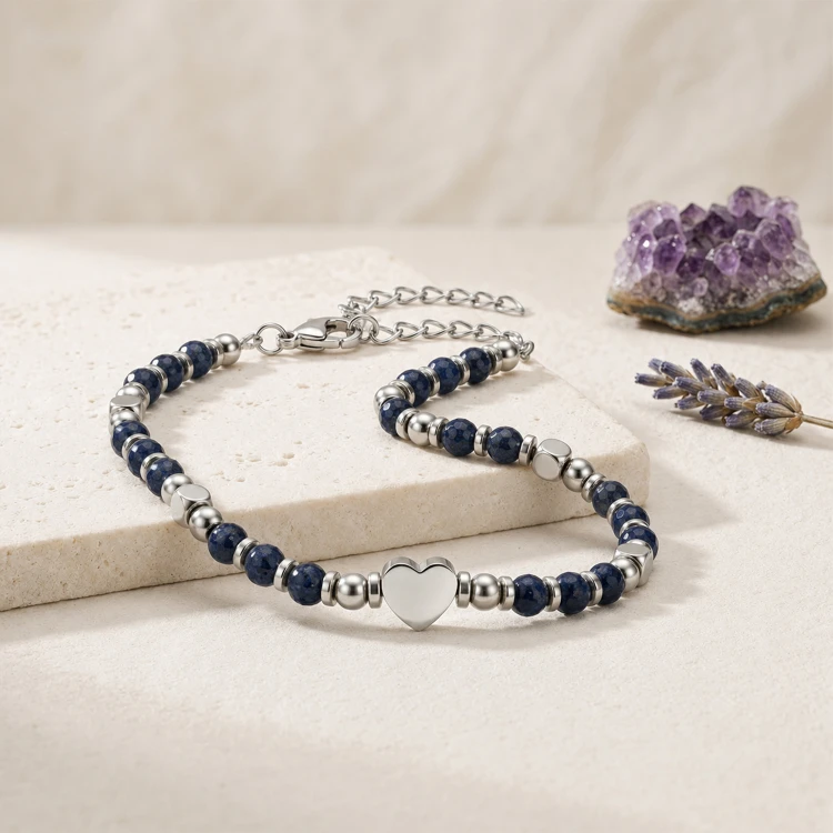 Bransoletka Serce Stal Lapis