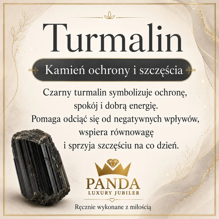 Bransoletka Serce Stal Turmalin