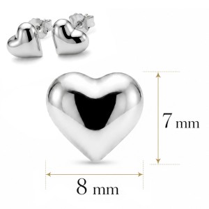 Wymiary kolczyków dmuchane serca: 7 × 8 mm