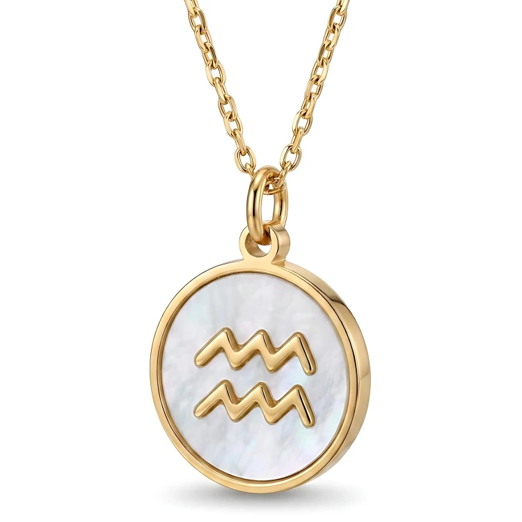 Złoty Naszyjnik Znak Zodiaku Wodnik
