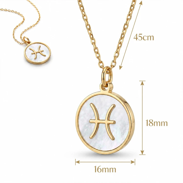 Złoty Naszyjnik Znak Zodiaku Ryby