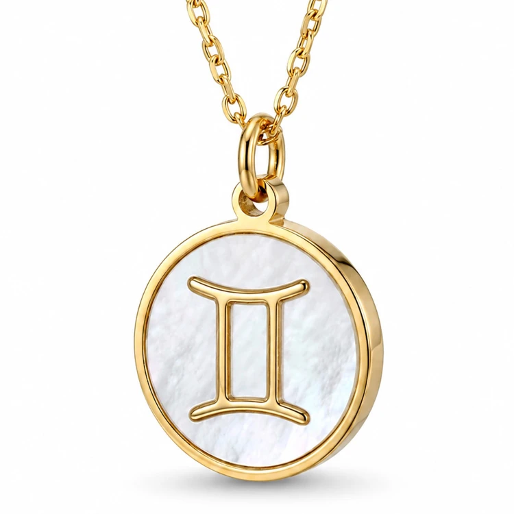 Złoty Naszyjnik Znak Zodiaku Bliźnięta