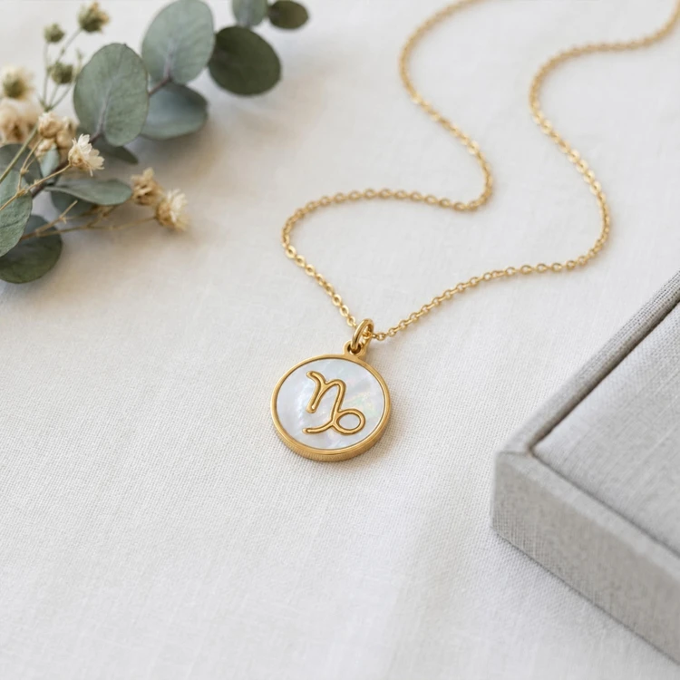 Złoty Naszyjnik Znak Zodiaku Koziorożec