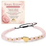 Bransoletka Różowy Kwarc Miłości Kamienie Naturalne Serce Stal Chirurgiczna